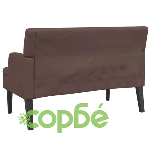 Пейка с облегалка, кафява, 112x65,5x75 см, изкуствена кожа ➤ топ цена ➤ sorbe.bg