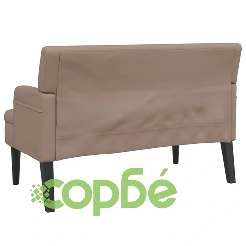 Пейка с облегалка, капучино, 112x65,5x75 см, изкуствена кожа ➤ топ цена ➤ sorbe.bg