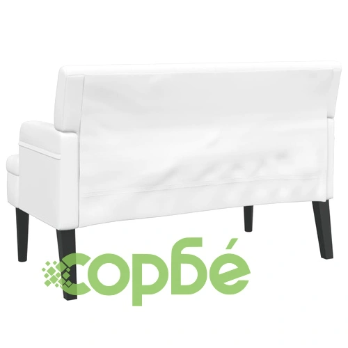 Пейка с облегалка, бяла, 112x65,5x75 см, изкуствена кожа ➤ топ цена ➤ sorbe.bg