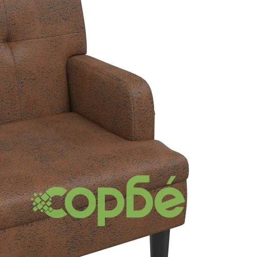 Пейка с облегалка, кафява, 112x65,5x75 см, изкуствен велур ➤ топ цена ➤ sorbe.bg