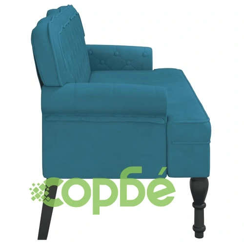 Пейка с облегалка, синя, 119,5x64,5x75 см, кадифе ➤ топ цена ➤ sorbe.bg