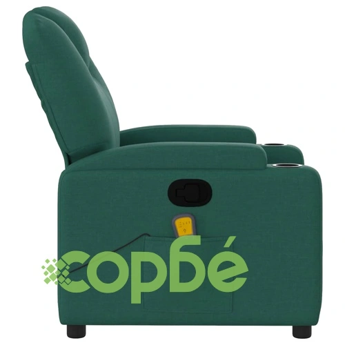 Масажен наклоняем стол, тъмнозелен, текстил ➤ топ цена ➤ sorbe.bg