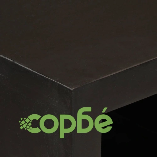 Бюфет, черен, 55x30x76 см, мангово дърво масив и желязо ➤ топ цена ➤ sorbe.bg