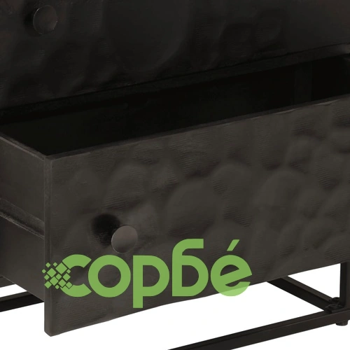 Скрин с чекмеджета черен 55x30x76 см манго дърво масив и желязо ➤ топ цена ➤ sorbe.bg