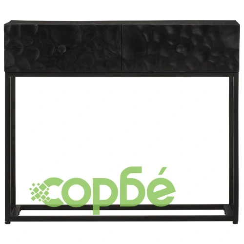 Конзолна маса, 90x30x76 cм, мангово дърво масив и желязо ➤ топ цена ➤ sorbe.bg