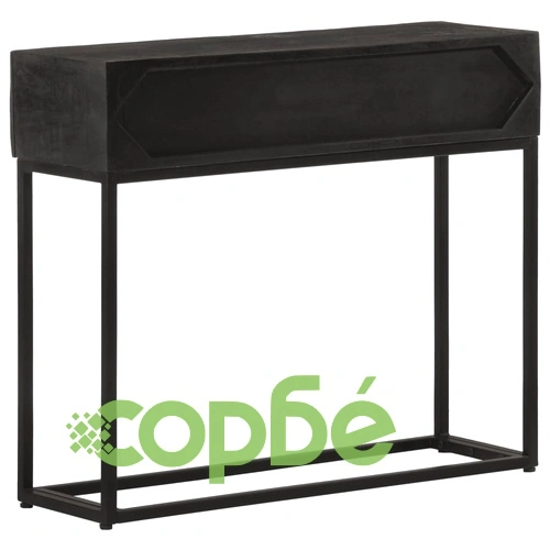 Конзолна маса, 90x30x76 cм, мангово дърво масив и желязо ➤ топ цена ➤ sorbe.bg