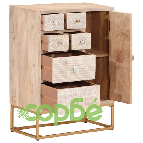 Бюфет, 55x30x76 см, мангово дърво масив и желязо ➤ топ цена ➤ sorbe.bg