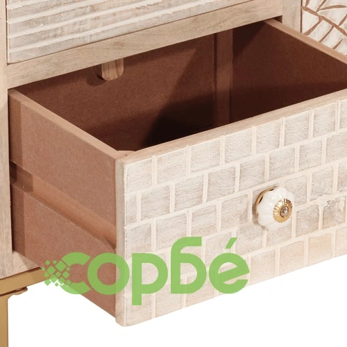 Бюфет, 55x30x76 см, мангово дърво масив и желязо ➤ топ цена ➤ sorbe.bg