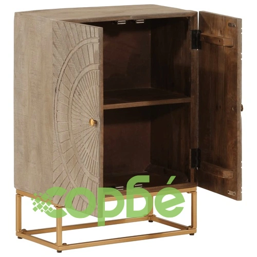 Бюфет, 55x30x76 см, мангово дърво масив и желязо ➤ топ цена ➤ sorbe.bg