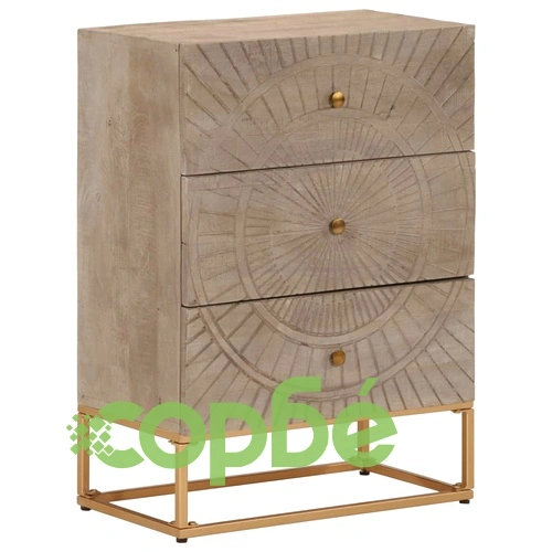 Скрин с чекмеджета 55x30x76 см масивно дърво манго и желязо ➤ топ цена ➤ sorbe.bg