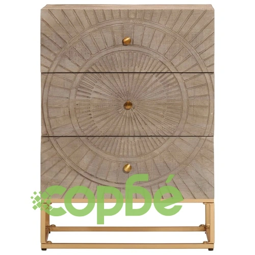 Скрин с чекмеджета 55x30x76 см масивно дърво манго и желязо ➤ топ цена ➤ sorbe.bg