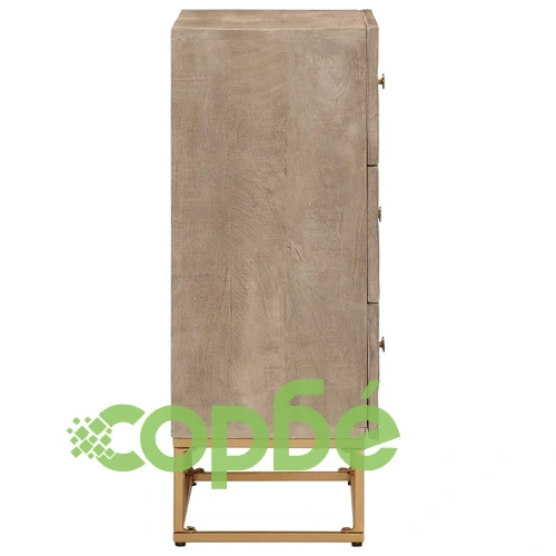 Скрин с чекмеджета 55x30x76 см масивно дърво манго и желязо ➤ топ цена ➤ sorbe.bg