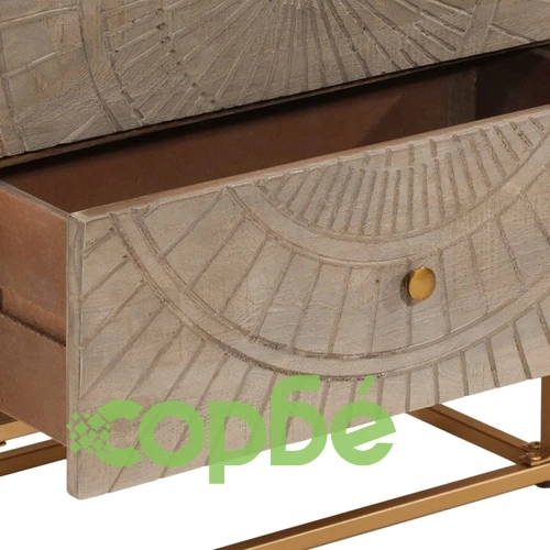 Скрин с чекмеджета 55x30x76 см масивно дърво манго и желязо ➤ топ цена ➤ sorbe.bg