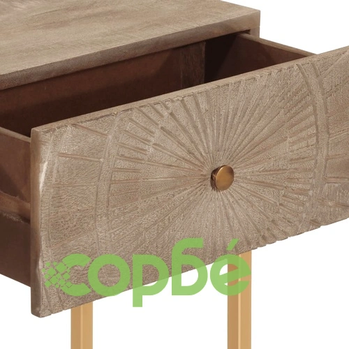 Конзолна маса, 90x30x76 cм, мангово дърво масив и желязо ➤ топ цена ➤ sorbe.bg