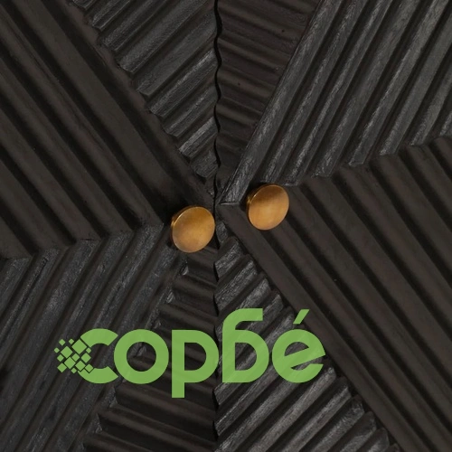 Бюфет, черен, 55x30x76 см, мангово дърво масив и желязо ➤ топ цена ➤ sorbe.bg