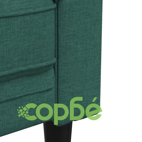 Честърфийлд диван, 2-местен, тъмнозелен, текстил ➤ топ цена ➤ sorbe.bg