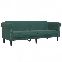 3-местен диван, тъмнозелен, кадифе