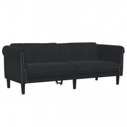 3-местен диван, черен, кадифе