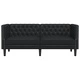 Диван Chesterfield с 2 седалки от черна kunstnahast