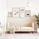 Диван Chesterfield с 2 седящи места от кремава kunstnahast