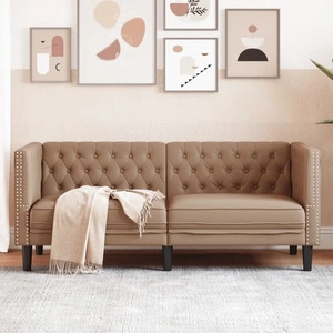 Диван Chesterfield с 2 седалки от kunstnahast капучино