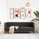 Диван Chesterfield с 3 седалки от черна kunstnahast