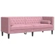 Честърфийлд диван с болстери, 3-местен, розов, кадифе