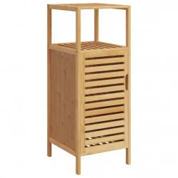 Шкаф за баня с рафт 36x33x87 см бамбук