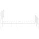 Метална рамка за легло с горна и долна табла, бяла, 160x200 см