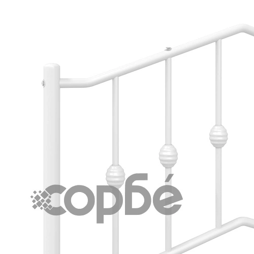 Метална рамка за легло с горна и долна табла, бяла, 160x200 см ➤ топ цена ➤ sorbe.bg