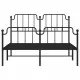 Метална рамка за легло с горна и долна табла, черна, 140x190 см