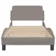 Рамка за легло с табла, таупе, 90x190 см, плат