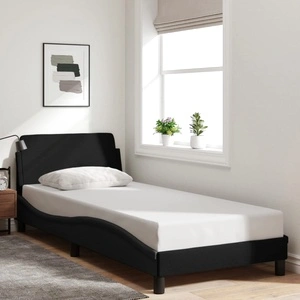 Рамка за легло с табла без матрак, черна, 90x200 см плат