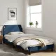 Рамка за легло с табла, синя, 90x200 см, плат