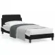 Рамка за легло с табла, черно-бяла, 90x200 см, изкуствена кожа