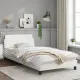Рамка за легло с табла, бяла, 100x200 см, изкуствена кожа