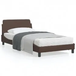 Рамка за легло с табла, кафява, 100x200 см, изкуствена кожа