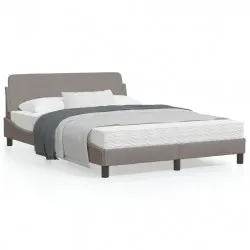 Рамка за легло с табла, таупе, 120x200 см плат