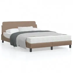 Рамка за легло с табла, капучино, 120x200 см, изкуствена кожа