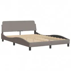 Рамка за легло с табла, таупе, 140x200 см, плат