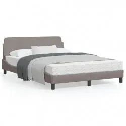 Рамка за легло с табла, таупе, 140x200 см, плат