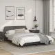 Рамка за легло с табла, сива, 140x200 см, изкуствена кожа