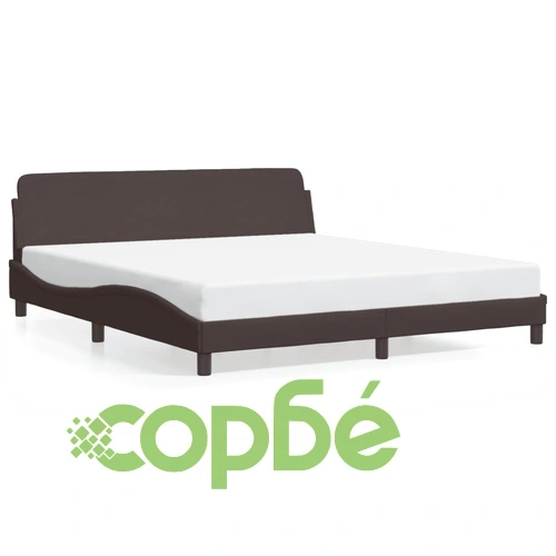 Рамка за легло без матрак, тъмнокафява, 160x200 см, плат ➤ топ цена ➤ sorbe.bg