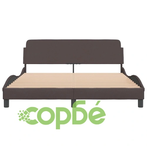 Рамка за легло без матрак, тъмнокафява, 160x200 см, плат ➤ топ цена ➤ sorbe.bg