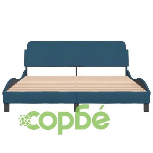 Рамка за легло с табла без матрак, синя, 160x200 см, плат ➤ топ цена ➤ sorbe.bg