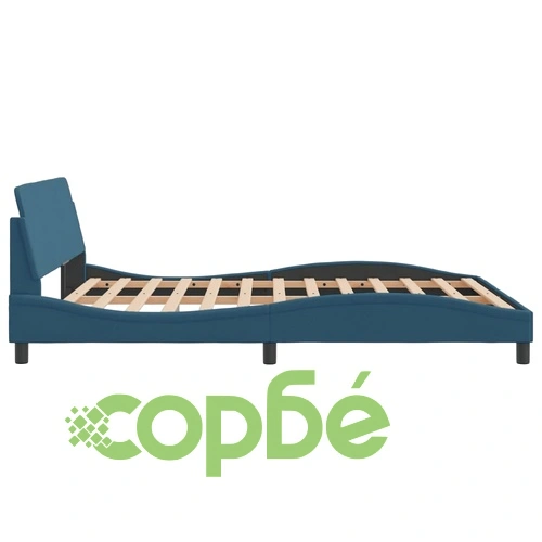 Рамка за легло с табла без матрак, синя, 160x200 см, плат ➤ топ цена ➤ sorbe.bg