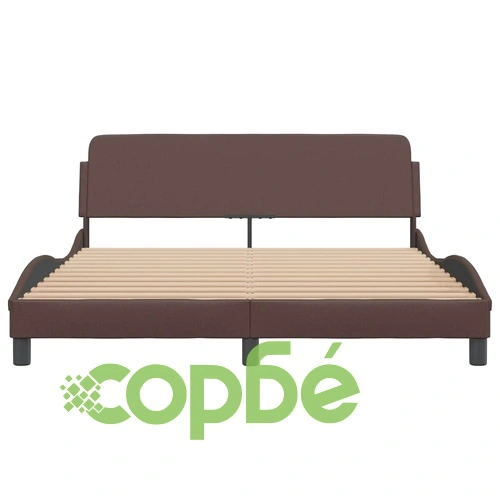Рамка за легло с табла, кафява, 160x200 см, изкуствена кожа ➤ топ цена ➤ sorbe.bg