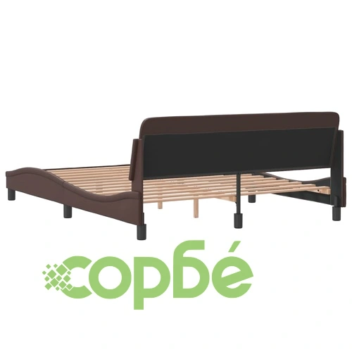 Рамка за легло с табла, кафява, 160x200 см, изкуствена кожа ➤ топ цена ➤ sorbe.bg