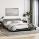Рамка за легло с табла, светлосива, 180x200 см плат