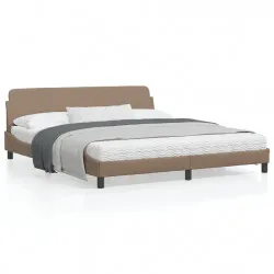 Рамка за легло с табла, капучино, 180x200 см, изкуствена кожа